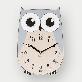 full image Rich Owl non-ticking Silent Wall Clock (gray)