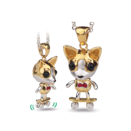 Skateboarding Chihuahua pendant