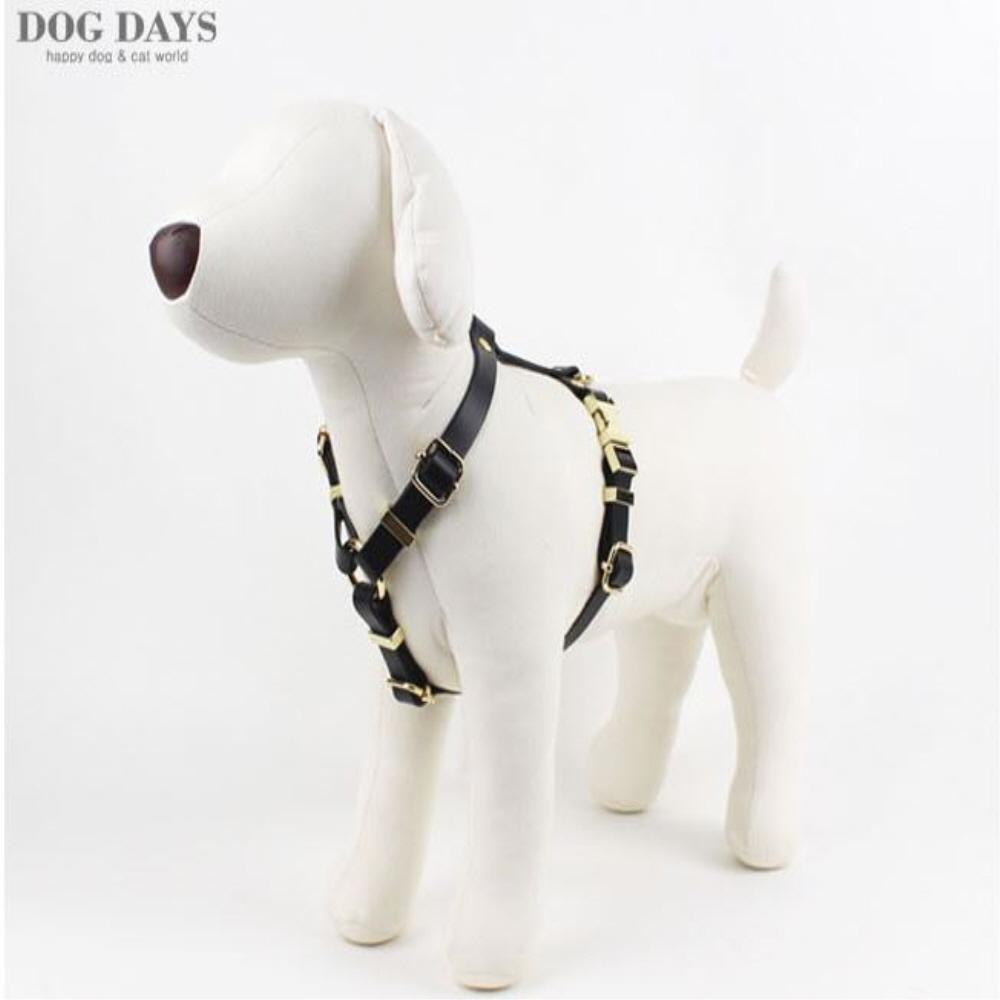 Retro leather gold harness(Black)