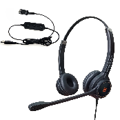 PD IPH-255 Optimo-X Double Ear Noise canceling,Corded Headset with USB Adapter to PC with Mute Switc