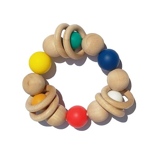 Natural Teether Toy Brand in Korea, HINOKI WOODEN STAR TEETHER with Rattle