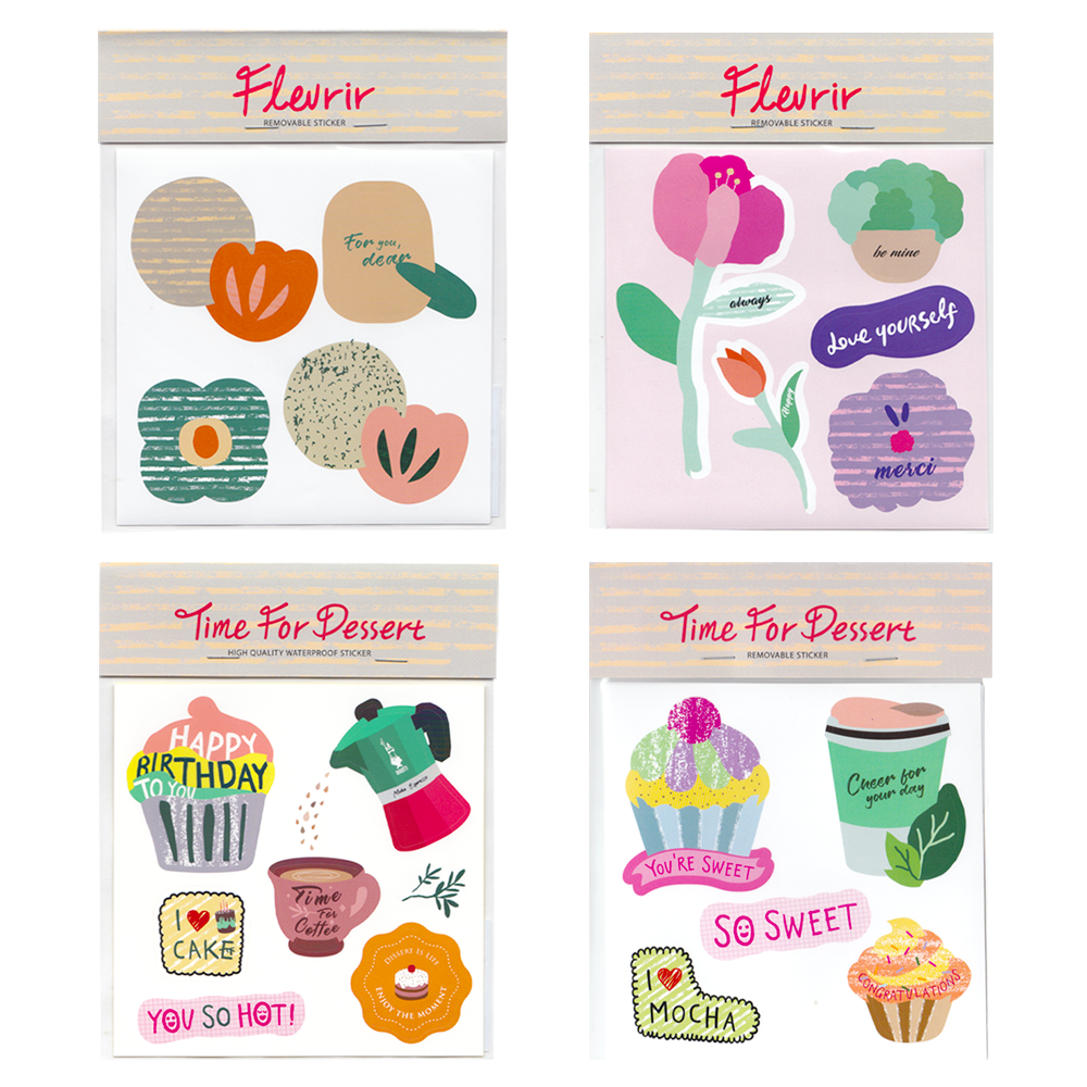 Deco Stickers 4Types, Set of 20