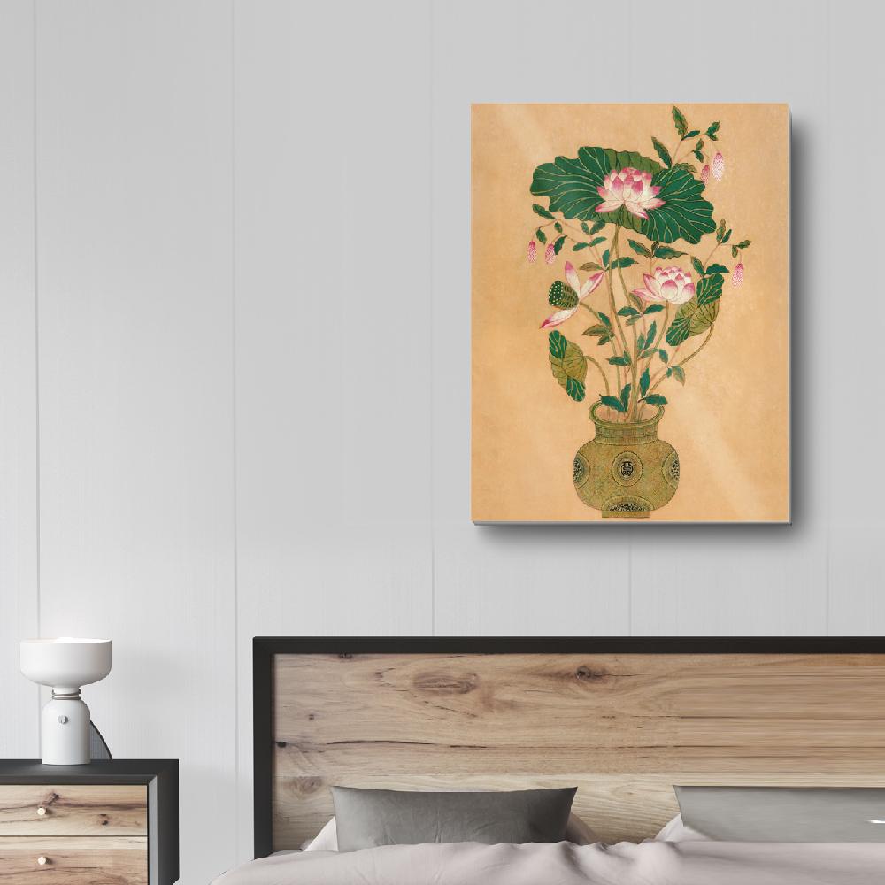 Korean Folk Art Frameless Art Print, minhwa drawing Korean art poster for home  deco_'Yeonhwado'