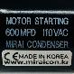 detail image1 600MFD 110 Volt VAC Round Motor Motor Start Capacitor AC Motor 50/60 Hz by The Mirai Condenser