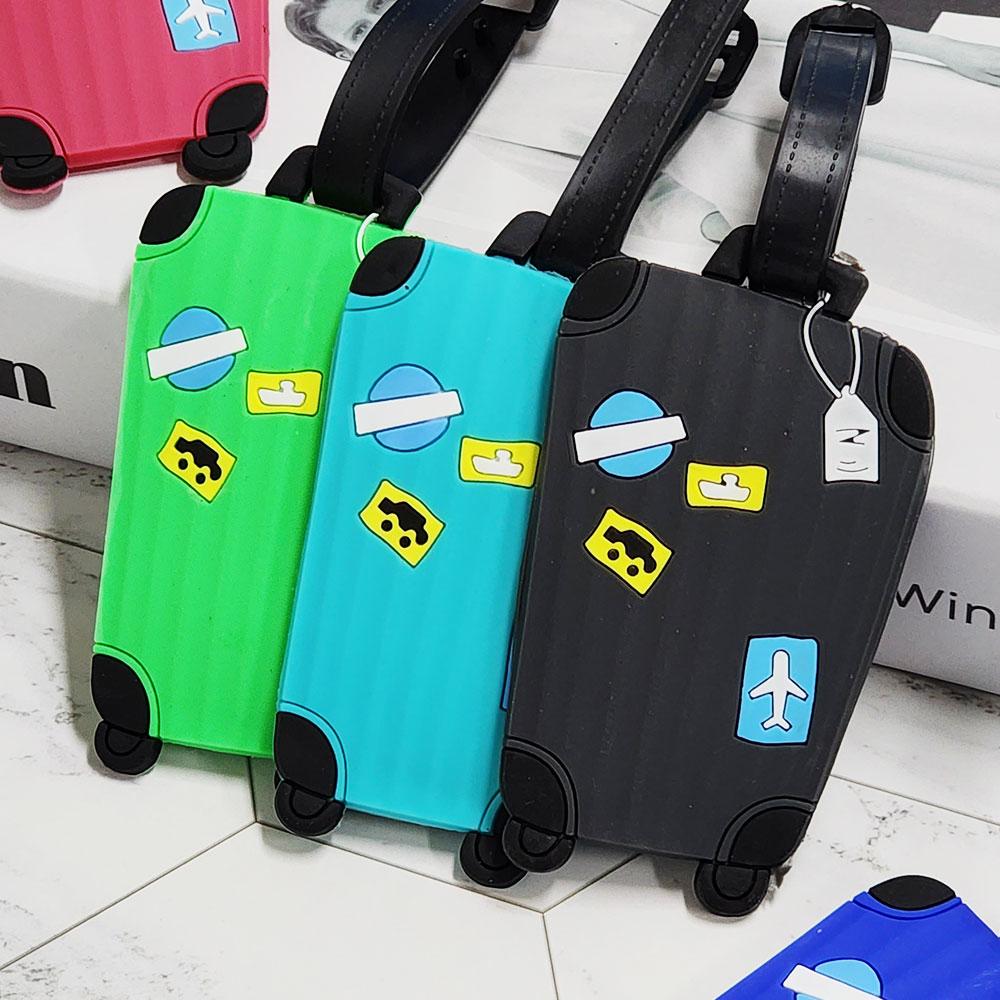 Luggage pattern silicone tag carrier - tag - silicone - blue - 9.3*5cm - 1ea