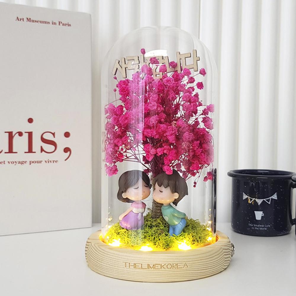 LED Couple Blossom Glass Dome Mood Light Pure Love