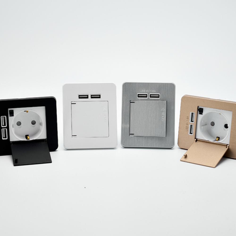 DAVCH mc04 Two Port Built-in Outlet On the Bed with fast charger USB C Types Socket