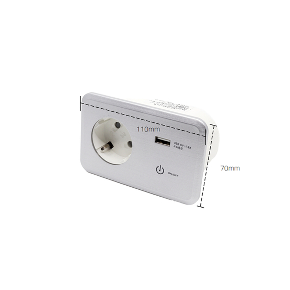 DAVCH QC08 Touch Built-in Outlet On the Bed with fast charger USB C Type Socket