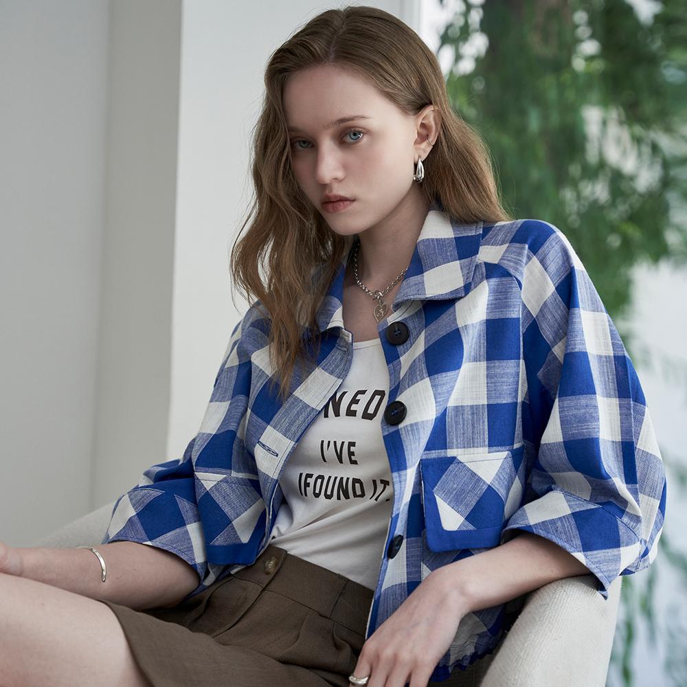 Patch Check Half-Sleeve Jacket