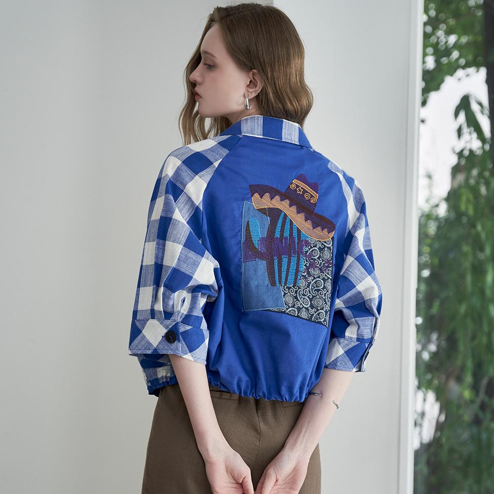 Patch Check Half-Sleeve Jacket