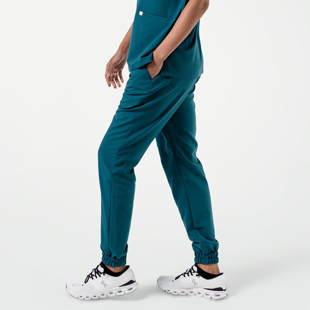 Women's-StrechFit-Jogger-Scrub-Pants-Ocean-Teal